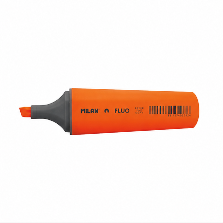 Milan marqueur fluorescent orange, pointe biseautée 1-4,8 mm, boîte présentoir 12 uds.