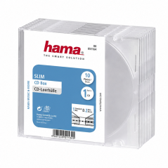 Hama boîtier CD Slim transparent, lot de 10