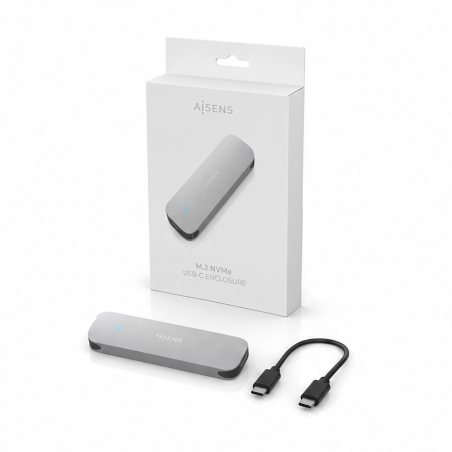Boîtier externe Aisens ASM2-025SL M.2 NVMe USB-C argent