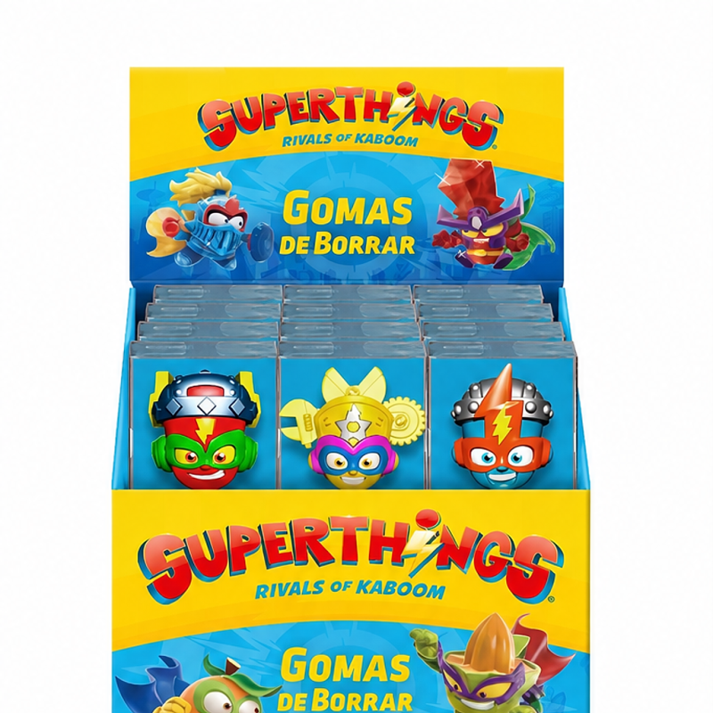 Présentoir Dohe Superthings de 24 gommes Présentoir Dohe Superthings de 24 gommes