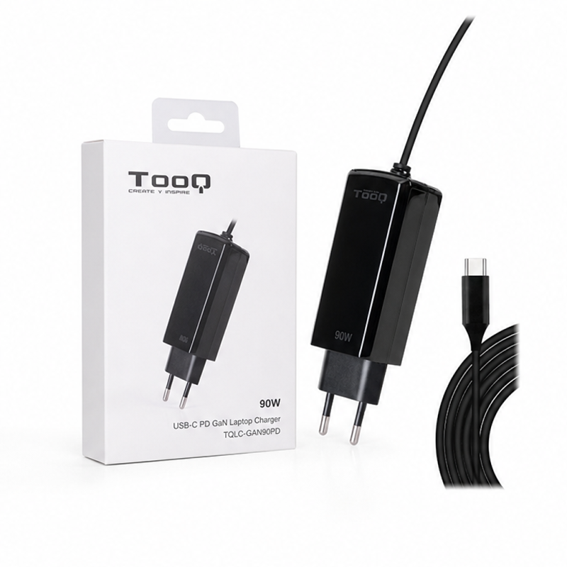 Tooq Chargeur PC portable USB-C PD GaN 90 W