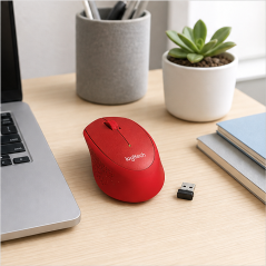 Logitech M330 Silent Plus rouge sans fil | Souris