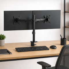 Aisens support bureau 2 écrans 17-32" noir