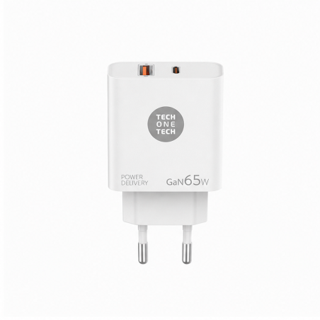 Chargeur mural TechOneTech GaN PD 65 W avec câble USB-C 1 m