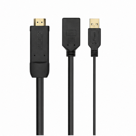 Aisens convertisseur actif HDMI 2.0 vers DisplayPort V1.2, HDMI/M-USB/M-DP/H, noir, 10 cm