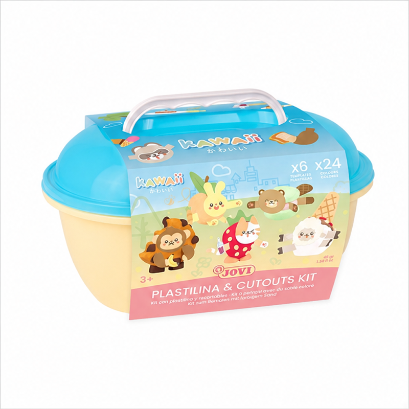 Jovi Kawaii modeling clay chest with 24 bars, cutouts and spatulas