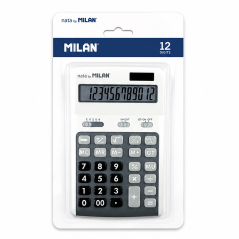 Milan 12-digit Gray Desktop Calculator