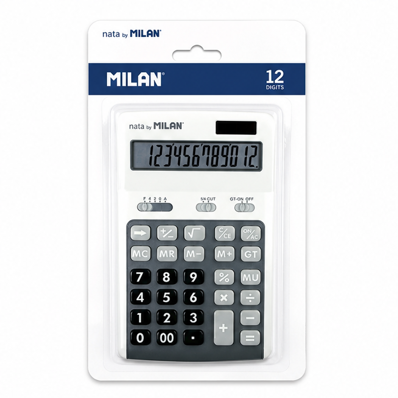 Blister calculatrice grise 12 chiffres