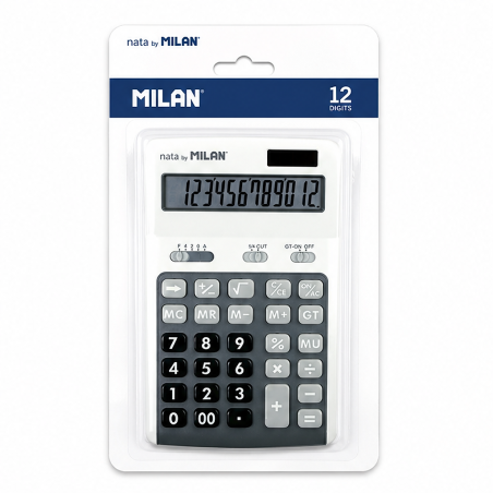 Calculatrice de bureau Milan 12 chiffres grise