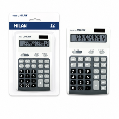 Milan 12-digit Gray Desktop Calculator