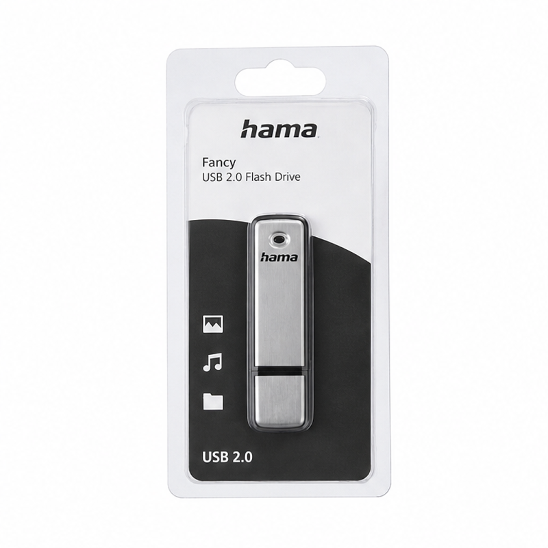 Clé USB Hama Fancy USB 2.0 64 Go noir/argent
