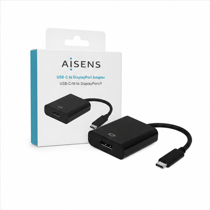 Aisens Adaptateur USB-C vers DisplayPort 4K 60 Hz 15 cm noir