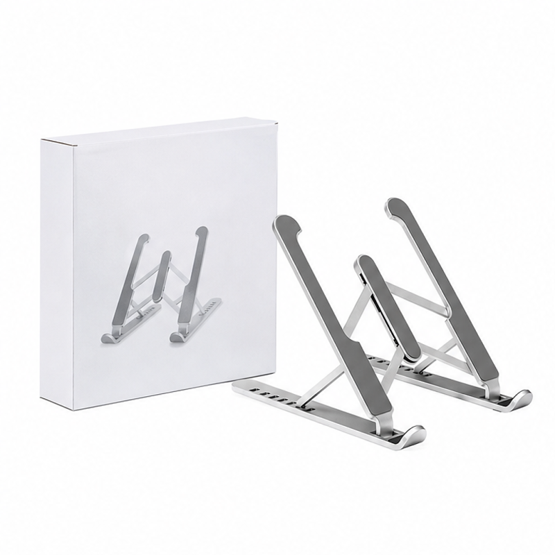 Support de bureau réglable Aisens pour ordinateur portable et tablette, argent