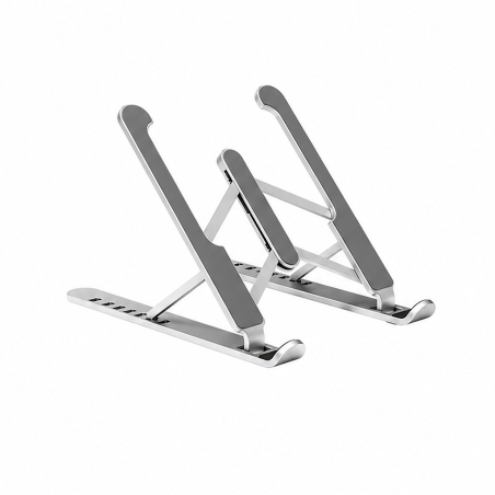Support de bureau réglable Aisens pour ordinateur portable et tablette, argent