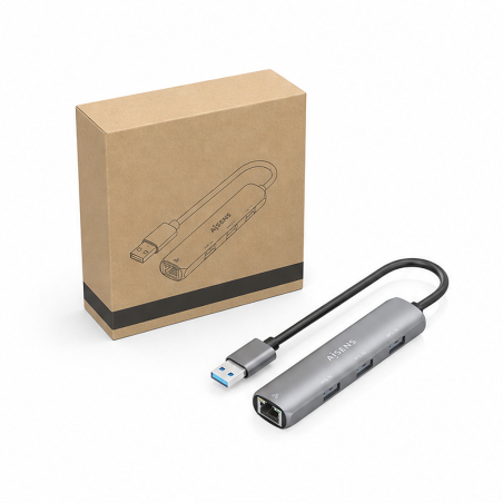 Aisens dock USB-A Ethernet Gigabit hub 3xUSB-A
