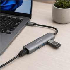 Aisens dock USB-A Ethernet Gigabit hub 3xUSB-A