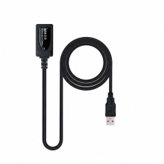 Câble prolongateur USB 2.0 Nanocable avec amplificateur, A/M-A/F, noir, 10 m