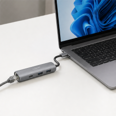 Aisens dock USB Gigabit avec hub USB 4 ports