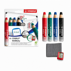 STABILO MARKdry 4-pack board marker set