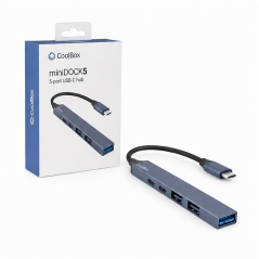 Coolbox miniDOCK5 5-Port USB-C Hub Gray