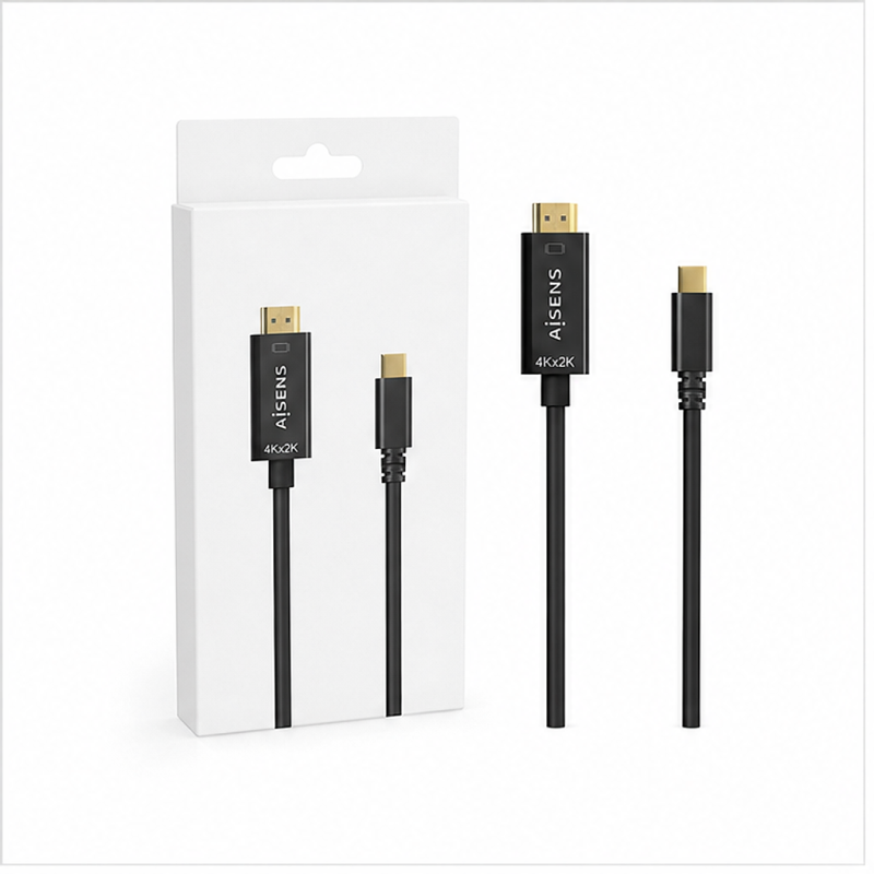 Aisens USB-C to HDMI 4K@30Hz Cable, Black, 0.8 m