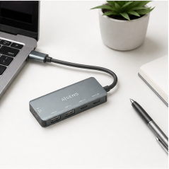 Hub USB-C Aisens 3.1 gris 15 cm | USB-C PD 100 W