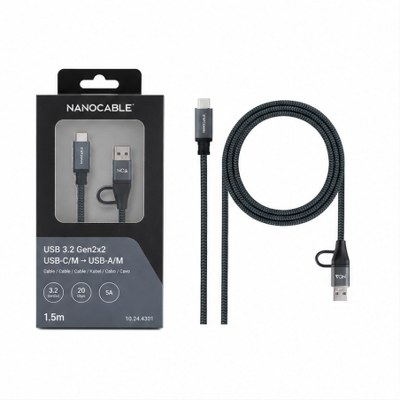 Nanocable câble USB 3.2 Gen2x2 20 Gbps 1,5 m