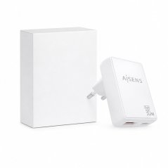 Aisens GaN 30W wall charger white USB-C USB-A