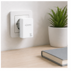 Chargeur mural Aisens GaN 30W blanc USB-C USB-A