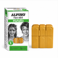 Alpino Face Stick Metallic Or, lot de 6