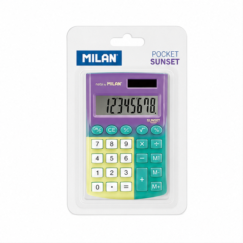 Milan Pocket Sunset 8-digit pocket calculator