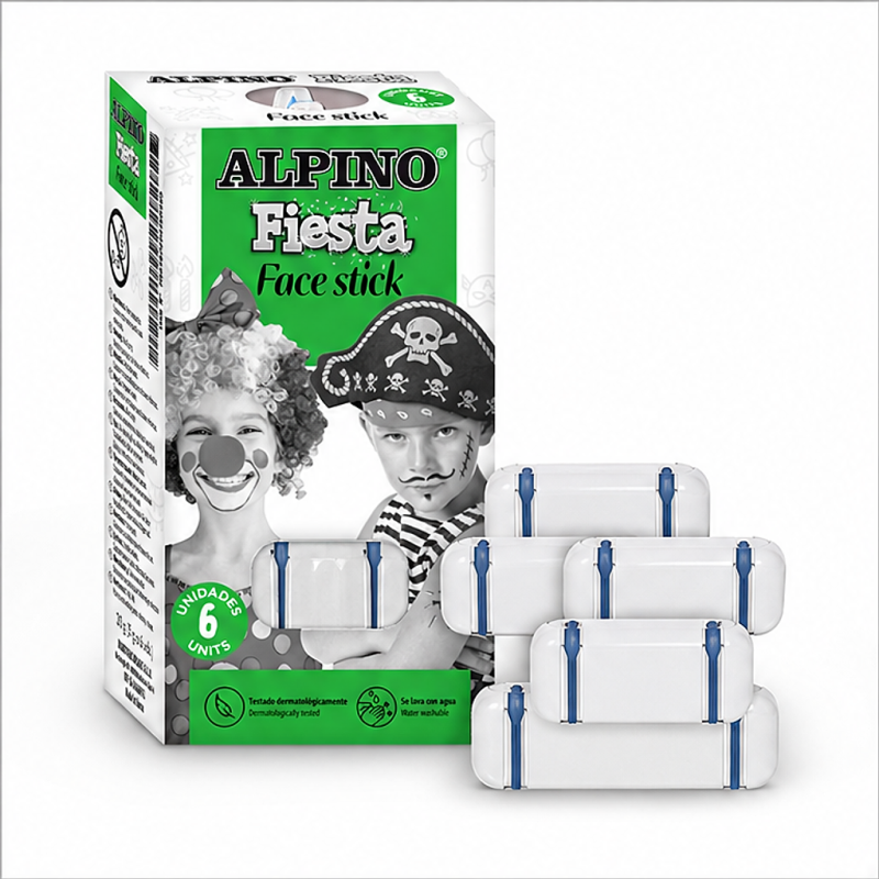 Alpino Face Stick White, 6-pack