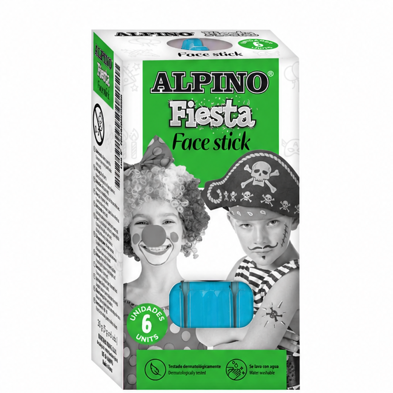 Alpino Face Stick pack de 6 barres - bleu cyan