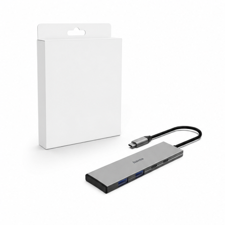 Hub USB-C Hama 4 ports USB 3.2 Gen 2 PD alu