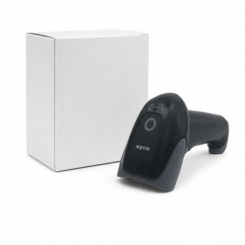 Approx Lecteur de codes-barres sans fil 1D/2D Bluetooth noir