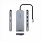 Aisens USB-C Dock 9-in-1, gray, 15 cm