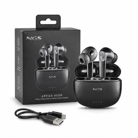 NGS Artica Hush écouteurs Bluetooth 5.3 ANC noirs
