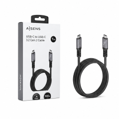 Câble USB-C Aisens 7 m 60 W 5 Gbit/s 4K noir