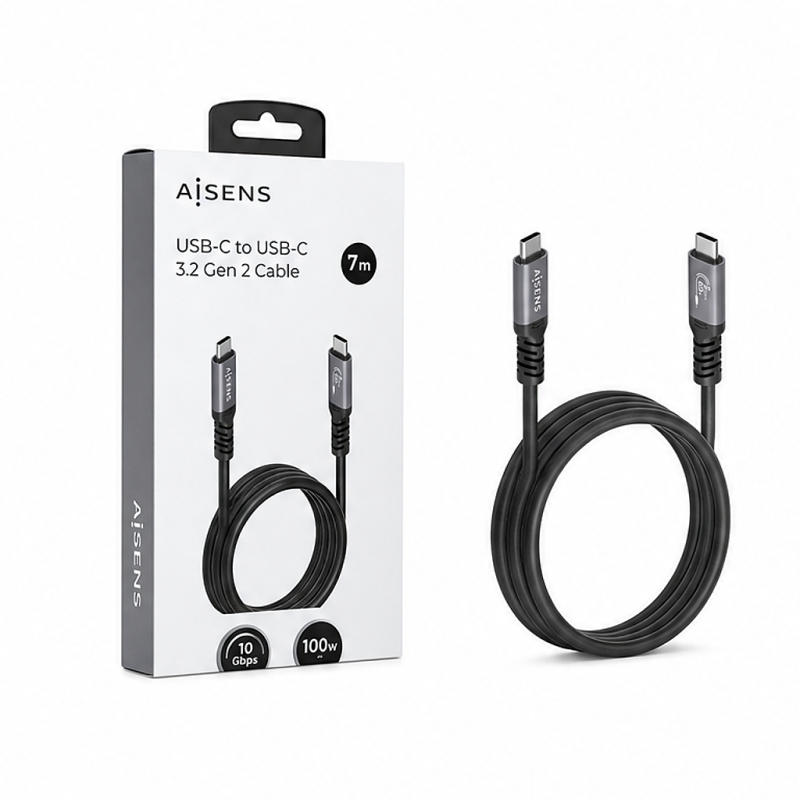 Aisens USB-C Cable 7 m 60 W 5 Gbps 4K Black