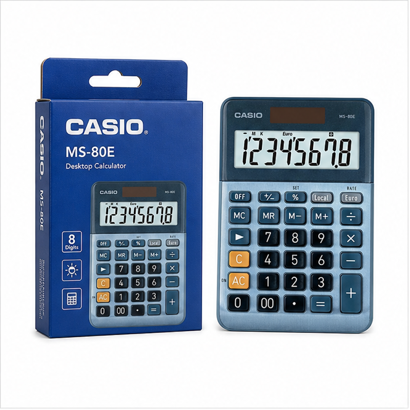 Casio MS-80E 8-Digit Desktop Calculator Blue