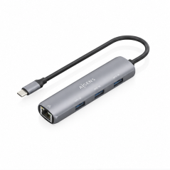 Aisens USB-C Gigabit Ethernet Adapter with 3x USB-A