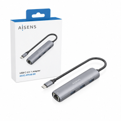 Aisens USB-C Gigabit Ethernet Adapter with 3x USB-A