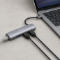 Aisens ASUC-4P038-GR USB-C Gigabit Ethernet adapter with 3x USB-A hub, gray