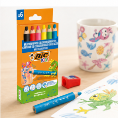 Bic Kids Multisurfaces coloring pencils, 6-pack