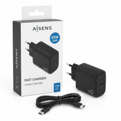 Aisens chargeur GaN 45W USB-C PD3.0 noir