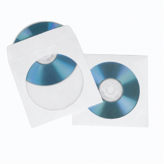 Hama pochettes papier CD/DVD blanches x100