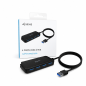 Hub USB 3.0 Aisens 4 ports noir, 60 cm
