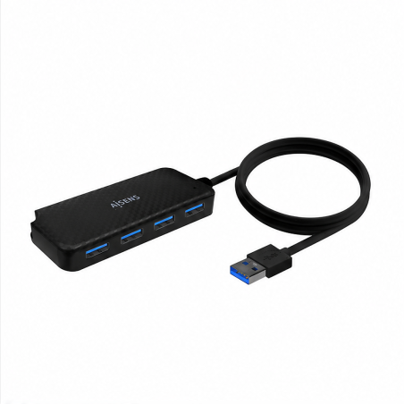 Hub USB 3.0 Aisens 4 ports noir, 60 cm