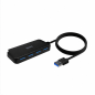 Hub USB 3.0 Aisens 4 ports noir, 60 cm