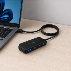 Aisens USB 3.0 4-Port Hub Black 60 cm